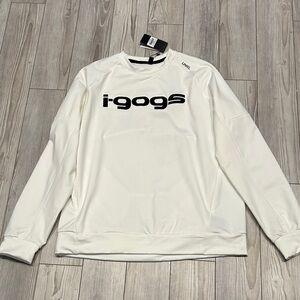 New UNRL Brand Collab I-GOGS White/ Black  Women’s Pullover Sweatshirt Size L
